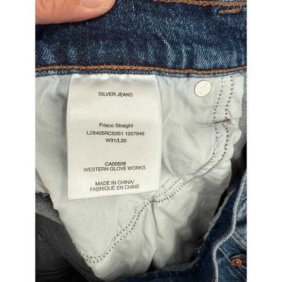 Silver Jeans Co Frisco Straight Jeans Mens 31x30 Blue Medium Wash Denim - Picture 9 of 12